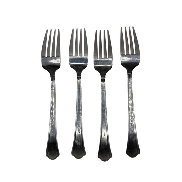Pfaltzgraff Capri Frost Stainless Steel Set 4 Salad Forks glossy 18/0 flatware - Picture 3 of 4